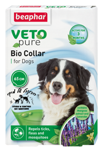 קולר טבעי נגד קרציות יתושים וזבובים לכלב ביהפר beaphar veto pure bio collar