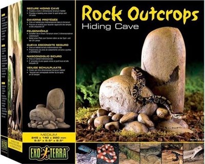Exo Terra Reptile Rock Outcrops Secure Hiding Cave - Medium (24.5x14x22cm)