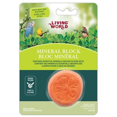 אבן סידן תפוז - Living World Orange-Shaped Mineral Block for Birds - 41 g (1.5 oz)
