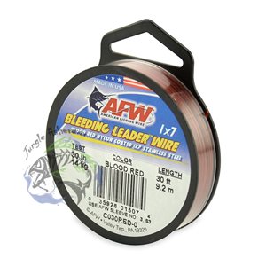 AFW - Bleeding Leader Wire 1x7 Stainless Steel-blood red