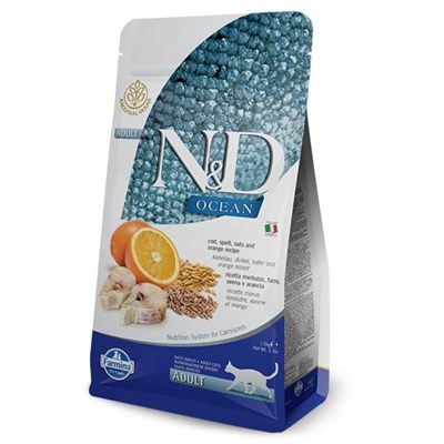 Farmina N&D Ocean Ancestral Grain Codfish & Orange Adult Cat Food 5-kg