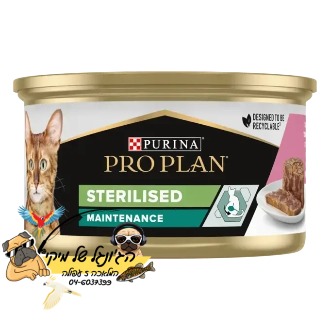 PRO PLAN-פרו פלאן מזון לח לחתול לאחר סירוס/עיקור פטה טונה וסלמון 85 גרם