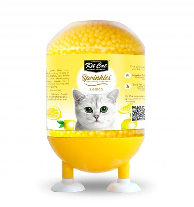 קיט קט ספרינקלז מבשם חול לחתולים בניחוח לימון 240 גרם
