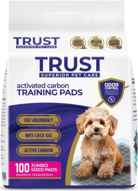 טראסט פדים לאימון גורים פחם 100 יח לכלבים