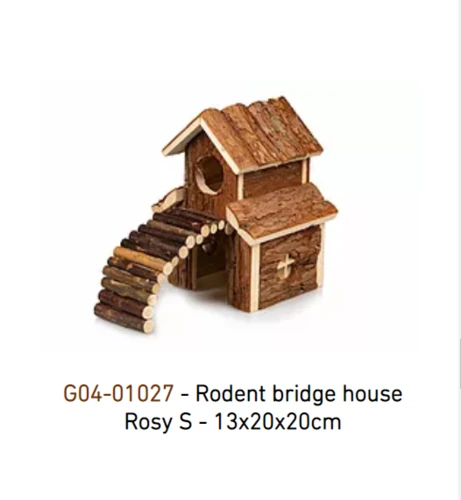 בית למכרסמים עם גשר 13*20*20 ס"מ