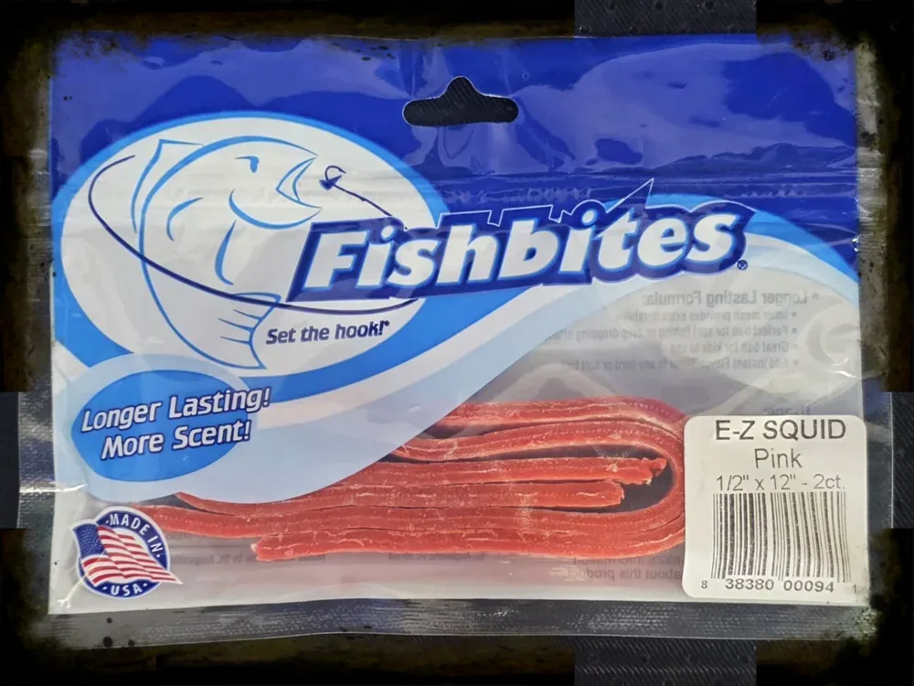 Fishbites® Longer Lasting E-Z Squid pink 1/12"*12"-2ct קלאמרי