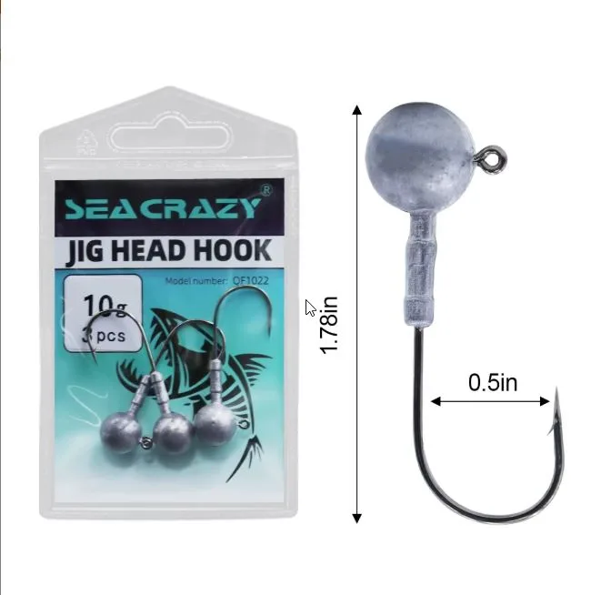 SEA CRAZY JIG HEAD QF1022 10G 3PCS