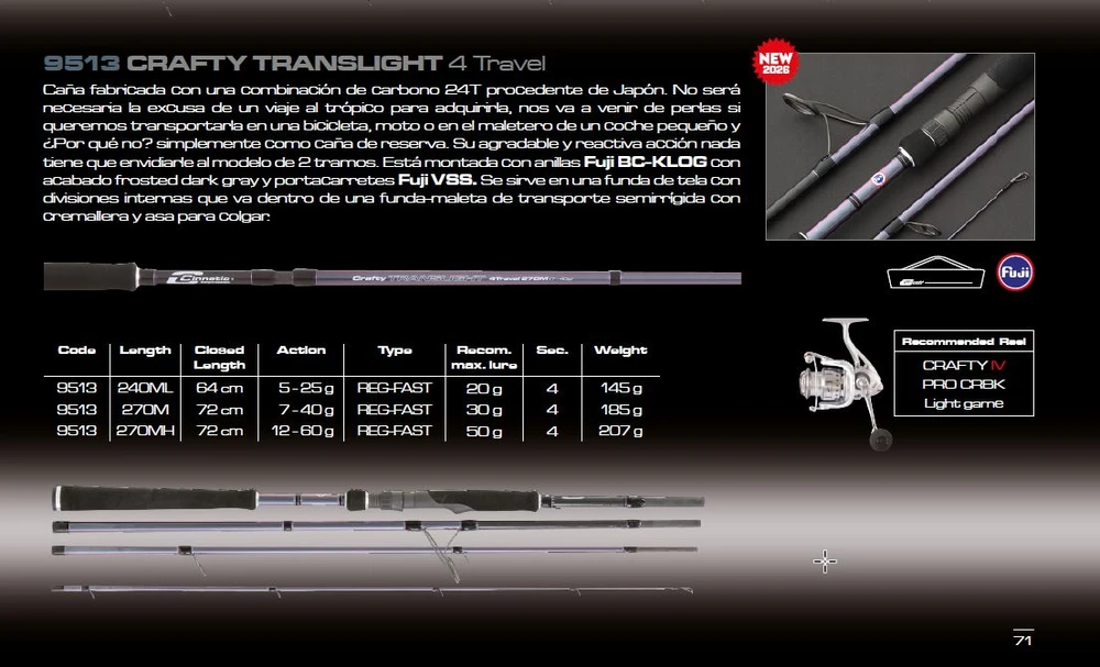 CRAFTY TRANSLIGHT 4 TRAVEL 2.7M 7-40G