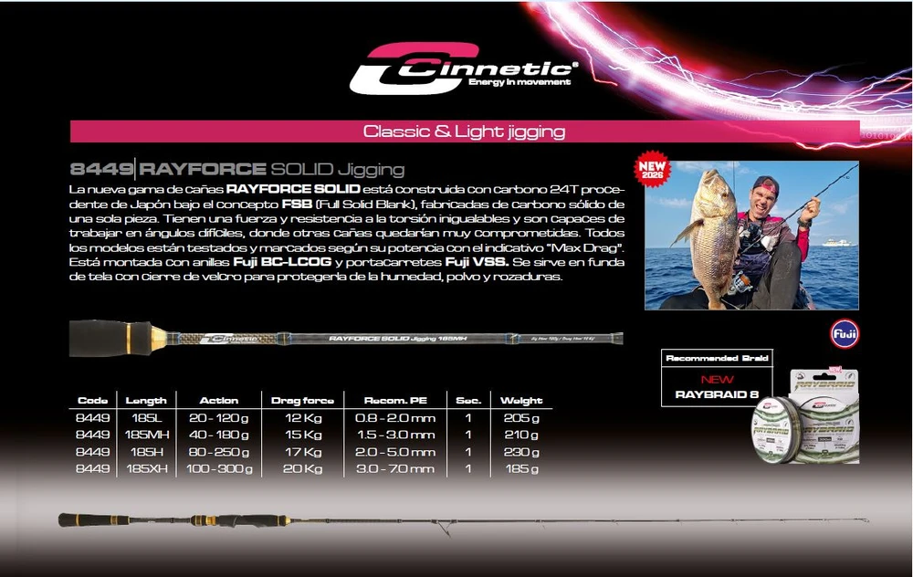 RAYFORCE SOLID JIGGING 185H MAX 250G 8449