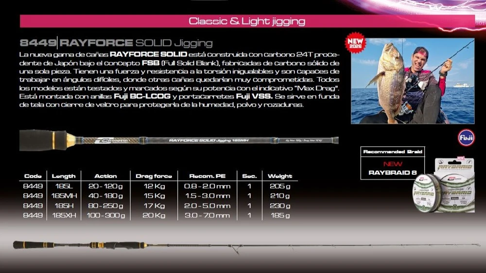 RAYFORCE SOLID JIGGING 185MH MAX 300G 8449