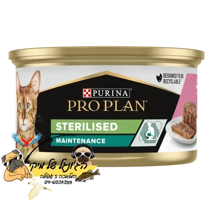 PRO PLAN-פרו פלאן מזון רטוב לחתול לאחר סירוס/עיקור פטה טונה וסלמון 85 גרם