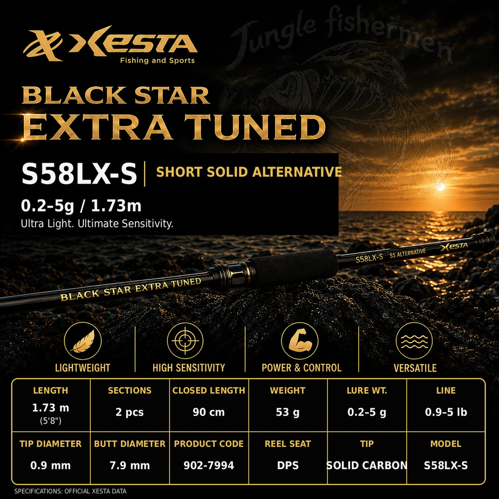 Xesta - Rod Spinning Black Star Extra Tuned S58LX-S SS Alternative -0.2-5g/1.73m