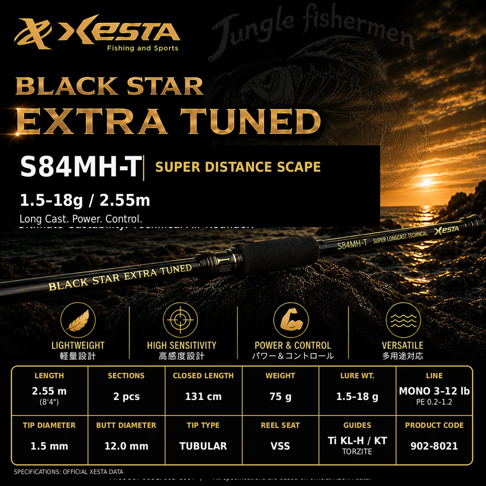 xesta - black star extra tuned s84mh-t 1.5-18g/2.55m