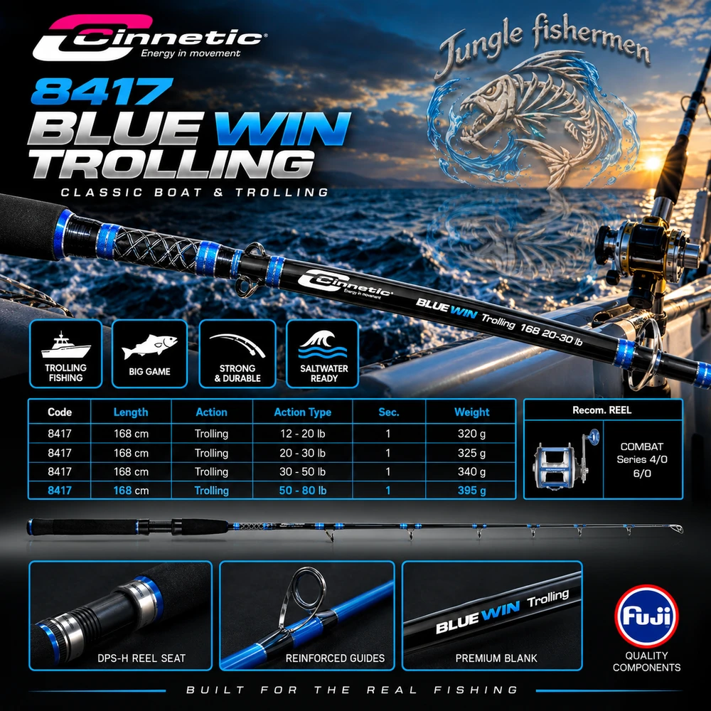 cinnetic - blue win trolling 30-50lb/1.68m - 8417