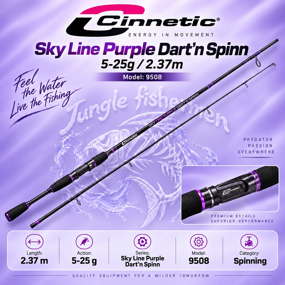 cinnetic - sky line purple dartn spinn 5-25g/2.37m - 9508