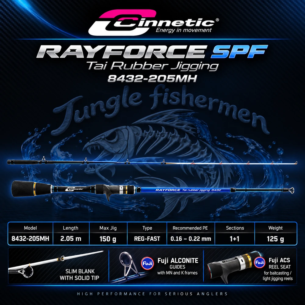 cinnetic - rayforce tai rubber jigging MH 150g-max/2.05m - 8432-205MH