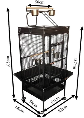 כלוב לתוכים גדולים A11 שחור