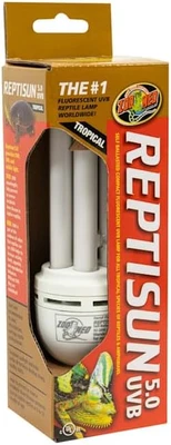 Zoo Med ReptiSun 5.0 UVB מנורת מיני זוחלים טרופית קומפקטית, 26 וואט