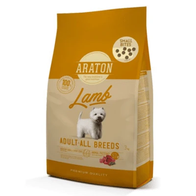ARATON-אראטון כבש לכלבים בוגרים מכל הגזעים (גרגיר קטן) 3 ק"ג