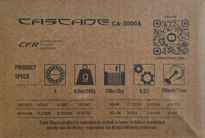 OKUMA CASCADE CA-3000A חוט 0.25 200 מ''