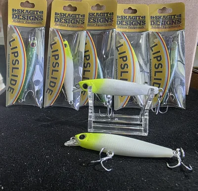 skagit designs - lipslide 60mm/13g - chart head/glow body
