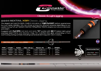 cinnetic - rextail classic jigging 80-150g/1.80m - 8418