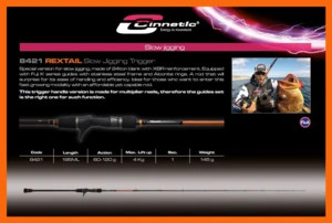 cinnetic - rextail slow jigging 80-150g/1.95m - 8421