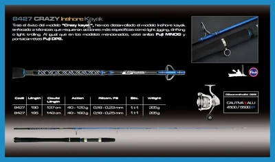 cinnetic - inshore kayak 40-120g/1.90m - 8427