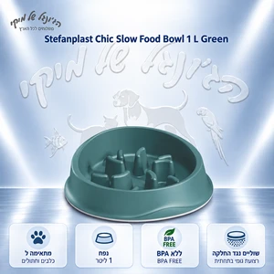 קערת האכלה איטית Stefanplast Chic Slow Food בנפח 1 ליטר – ירוקה