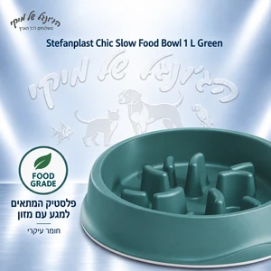 קערת האכלה איטית Stefanplast Chic Slow Food בנפח 1 ליטר – ירוקה