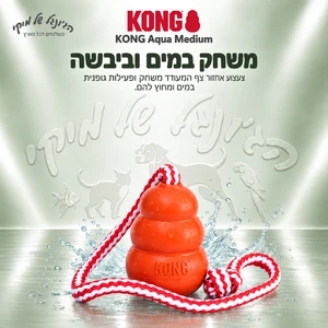 צעצוע מים צף לכלבים KONG Aqua מידה M עם חבל
