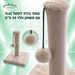 עמוד גירוד לחתול Icat עם משחק תלוי 34 ס״מ