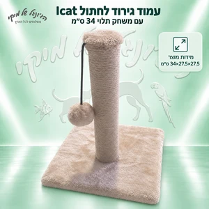 עמוד גירוד לחתול Icat עם משחק תלוי 34 ס״מ