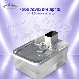 מזרקת מים נטענת Patsy פטסי עם מגש נירוסטה 4.5 ליטר