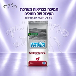 מזון יבש וטרינרי לחתולים Farmina Vet Life Gastrointestinal Feline‏ 5 ק״ג