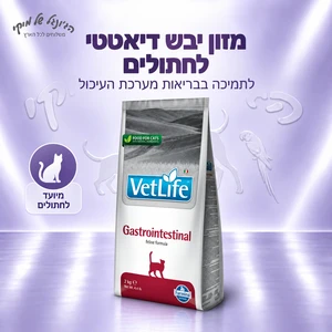 מזון יבש דיאטטי לחתולים Farmina Vet Life Gastrointestinal 2 ק״ג
