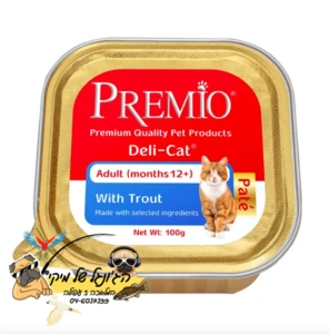 מעדן פרמיו פטה לחתול דג פורל 100 גרם