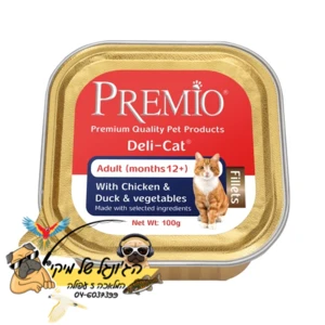 מעדן פרמיו לחתול פילה עוף וברווז וירקות ברוטב 100 גרם