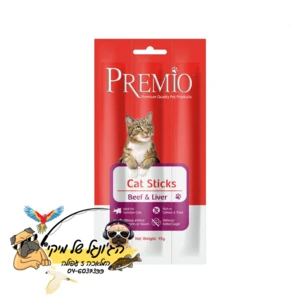 PREMIO פרמיו סטיק לחתול בקר וכבד 15 גרם