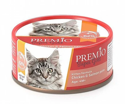 פרמיו מעדן פטה לגורי חתולים סלמון ועוף 85 גרם