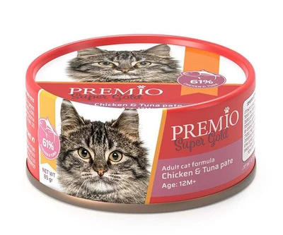 פרמיו מעדן פטה לחתולים עוף וטונה 85 גרם