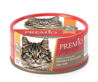 פרמיו מעדן פטה לחתולים עוף וברווז 85 גרם