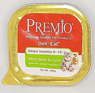 פרמיו שימורי בקר וכבד לגור חתולים 100 גרם