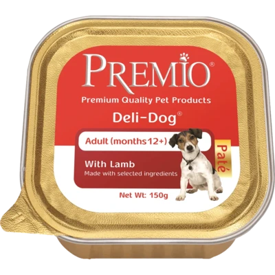 פרמיו שימורי במרקם פטה כבש לכלב 150 גרם