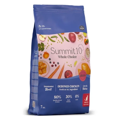 סאמיט 10 Summit הול צויס חתולים מסורסים עוף וסלמון ללא דגנים 2 ק"ג