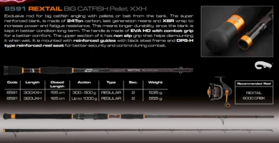 cinnetic - xbr rextail giant catfish pellet- 3.20m/up to 1000g - 8591-320UXH