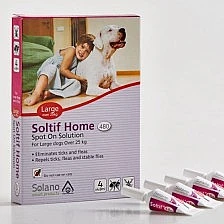 Solano סולאנו סולטיף 4 אמפולות להדברה לכלבים L מעל 25k