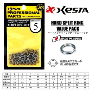 XESTA HARD SPLIT RING STRONG SIZE 5 170LB 50PCS