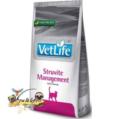 וט לייף Vet Life- struvite managemen - מזון יבש רפואי סטרוויט מנג''מנט לחתול בוגר עם אבנים ודלקת במערכת השתן - 10 ק"ג