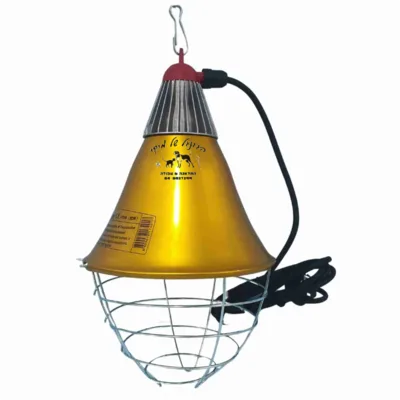 בית מנורה זהב רפלקטור למנורת חימום כולל מפסק ותקע יצוק 150W